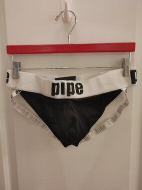 Pipe by Palachio Black & White Jockstrap - Large NWT